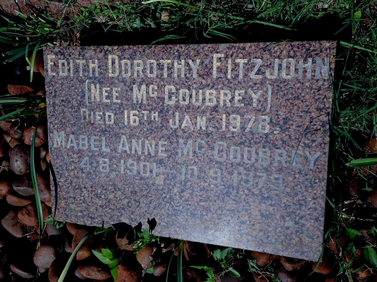FITZJOHN Edith Dorothy nee McCOUBREY -1978 :: McCOUBREY Mabel Anne 1901-1979