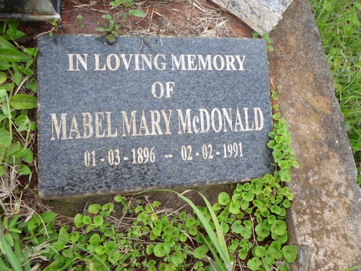 McDONALD Mabel Mary 1896-1991