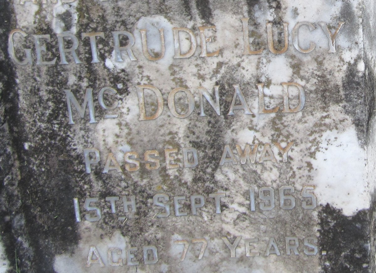 McDONALD Gertrude Lucy -1965