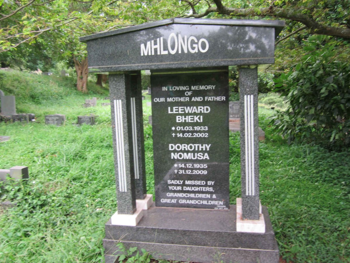 MHLONGO Leeward Bheki 1933-2002 &amp; Dorothy Nomusa 1935-2009