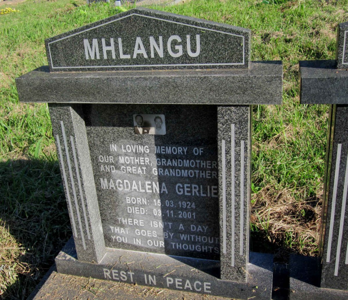 MHLANGU Magdalena Gerlie 1924-2001