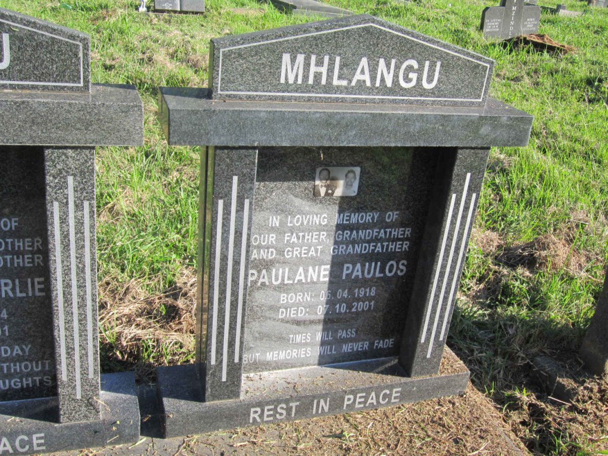 MHLANGU Paulane Paulos 1918-2001