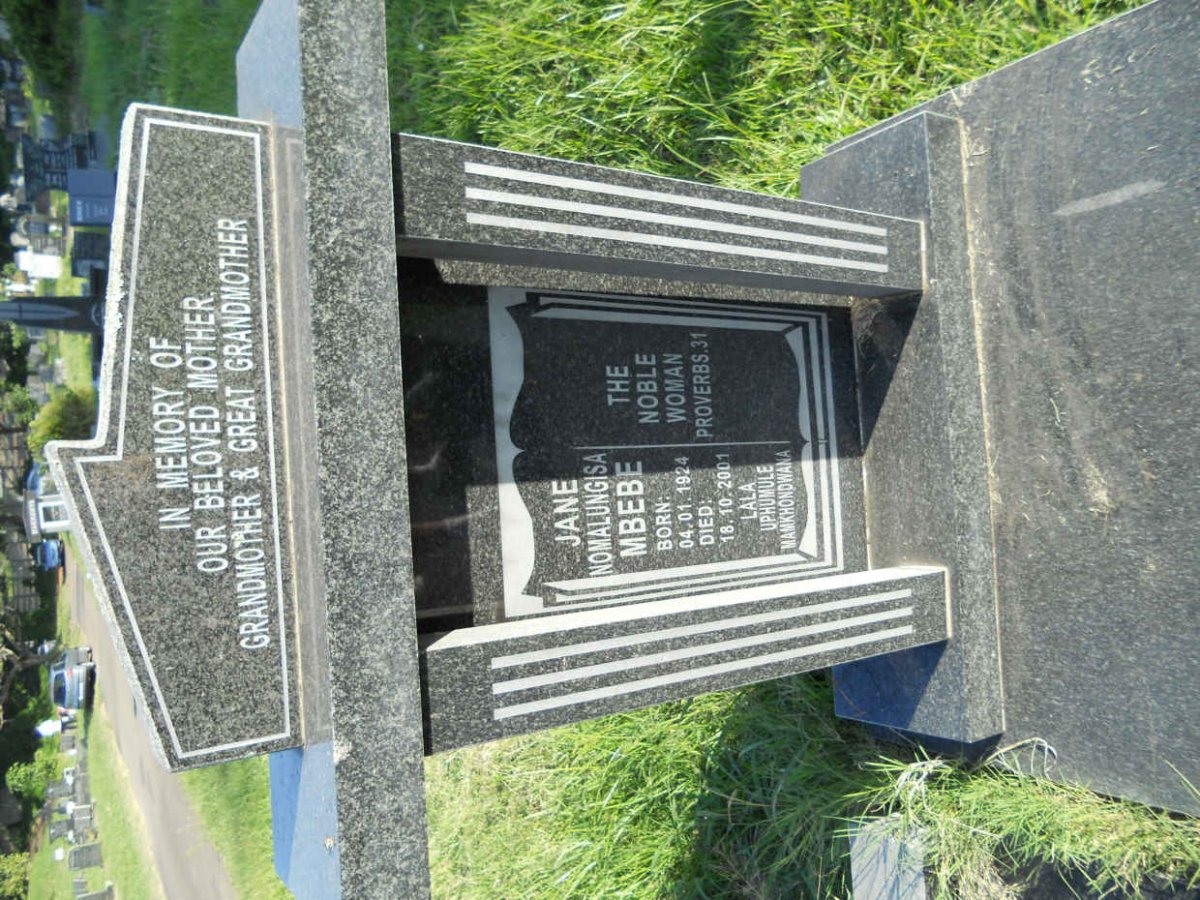 MBEBE Jane Nomalungisa 1924-2001