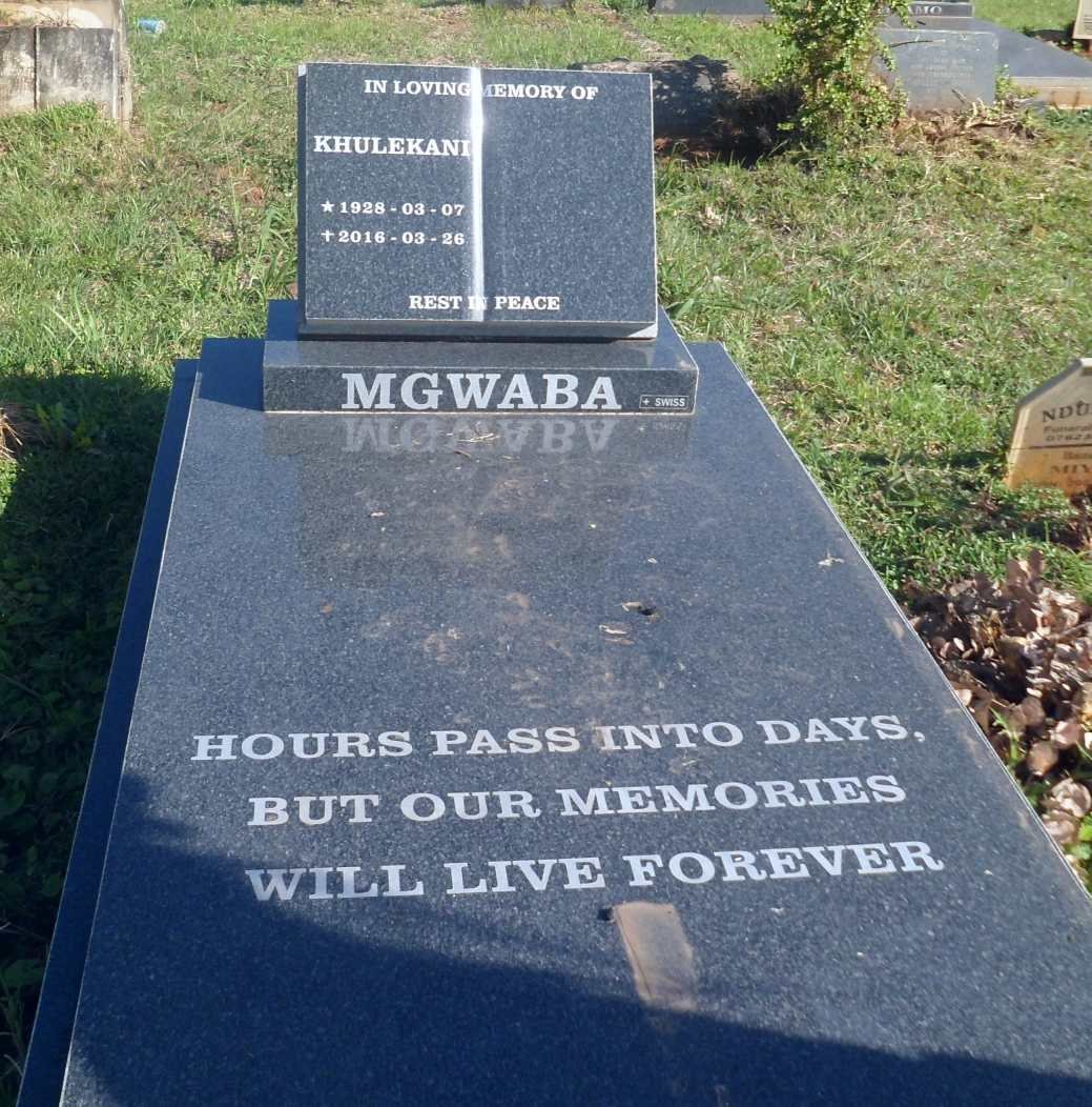 MGWABA Khulekani 1928-2016