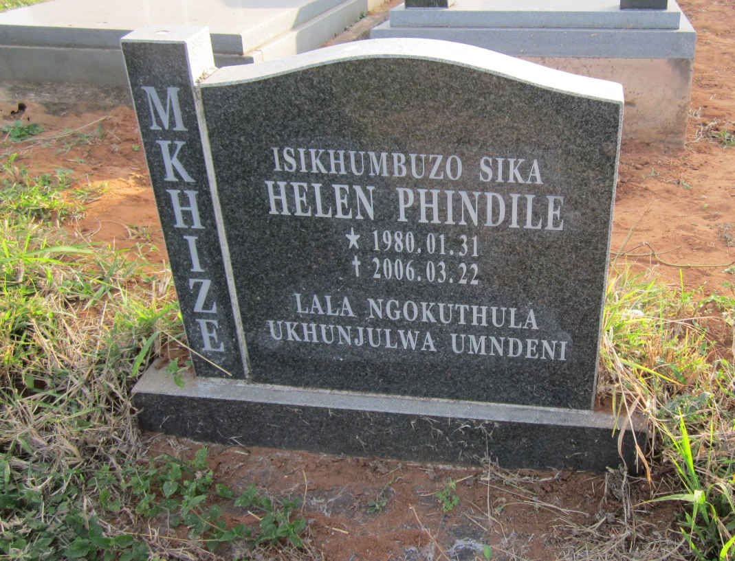 MKHIZE Helen Phindile 1980-2006