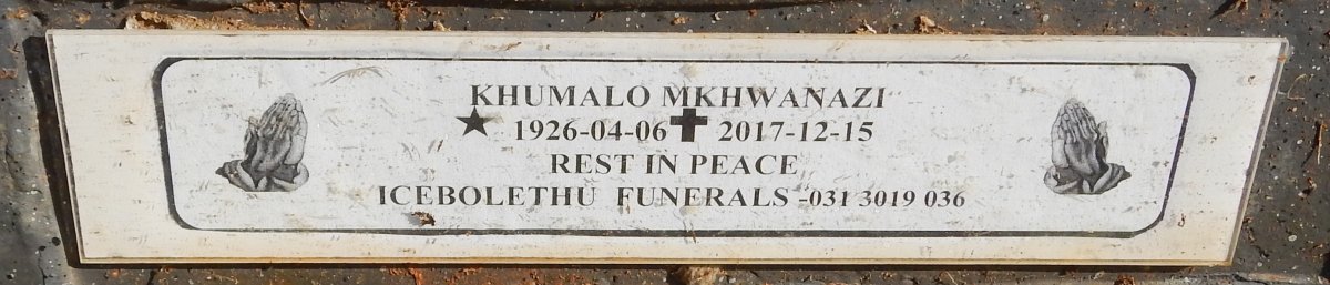 MKHWANAZI Khumalo 1926-2017