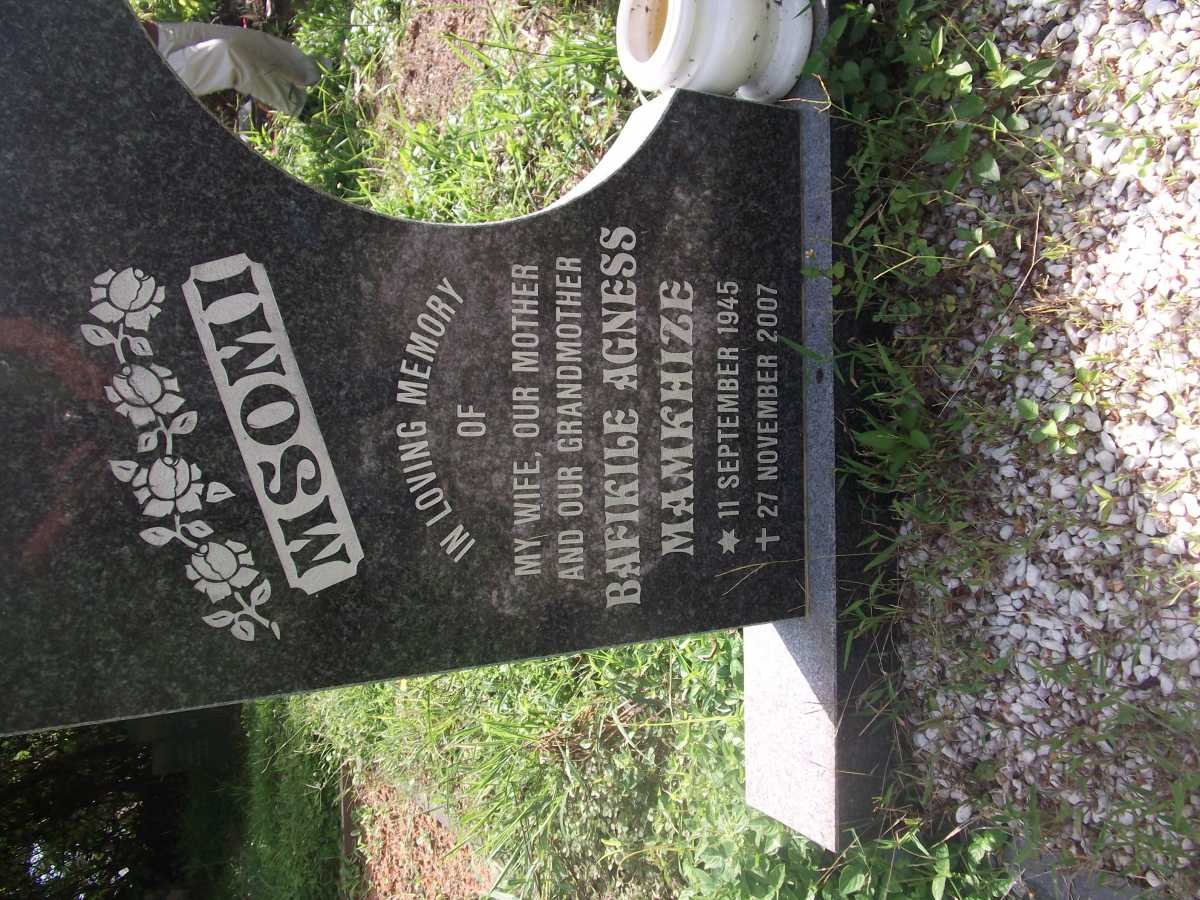 MSOMI Bafikile Agness Mamkhize 1945-2007