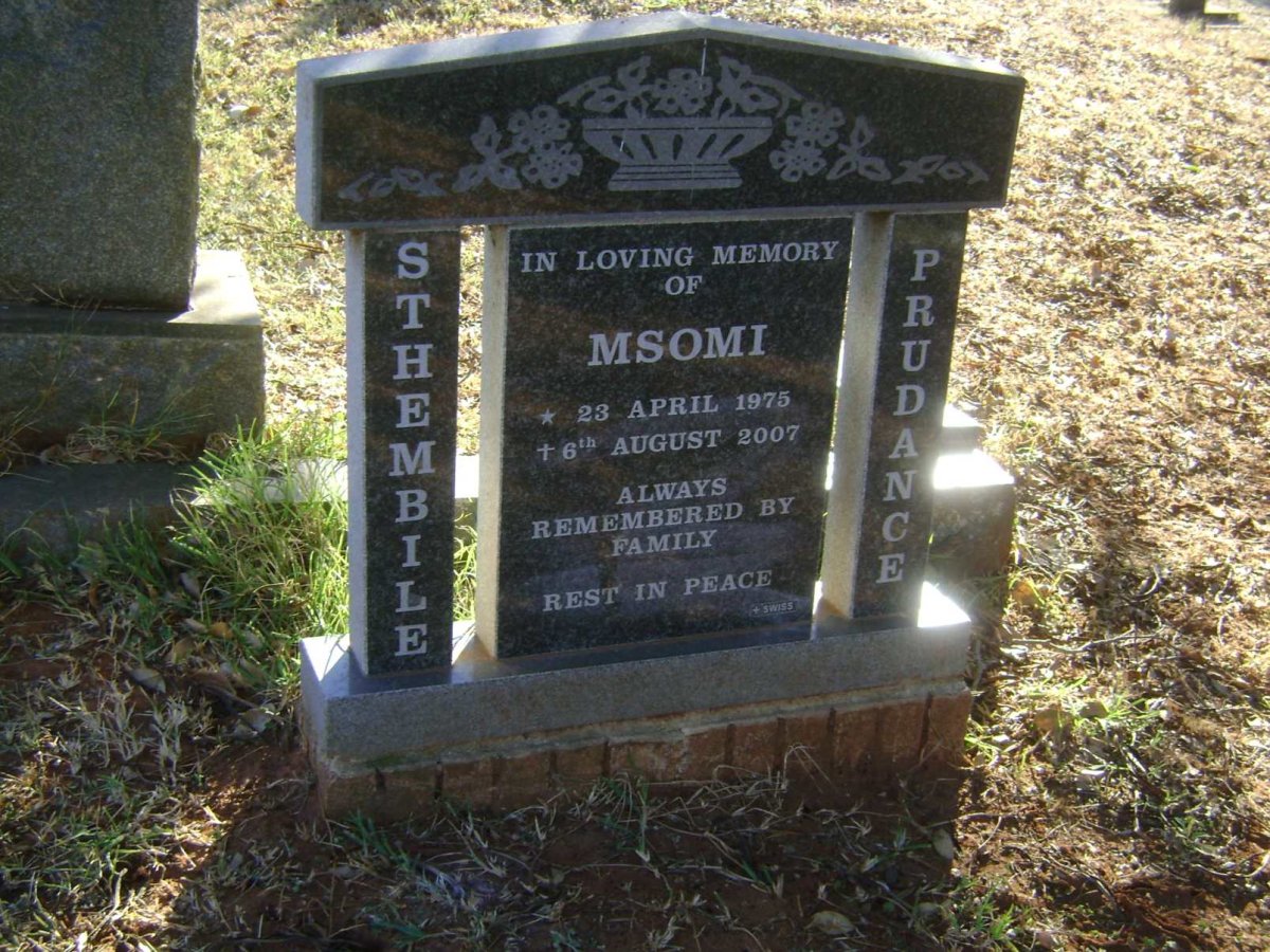 MSOMI Sthembile Prudance 1975-2007