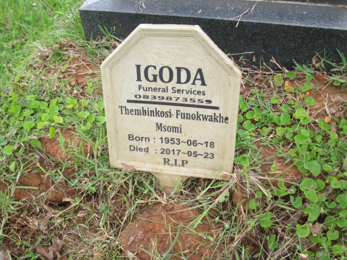 MSOMI Thembinkosi Funokwakhe 1953-2017