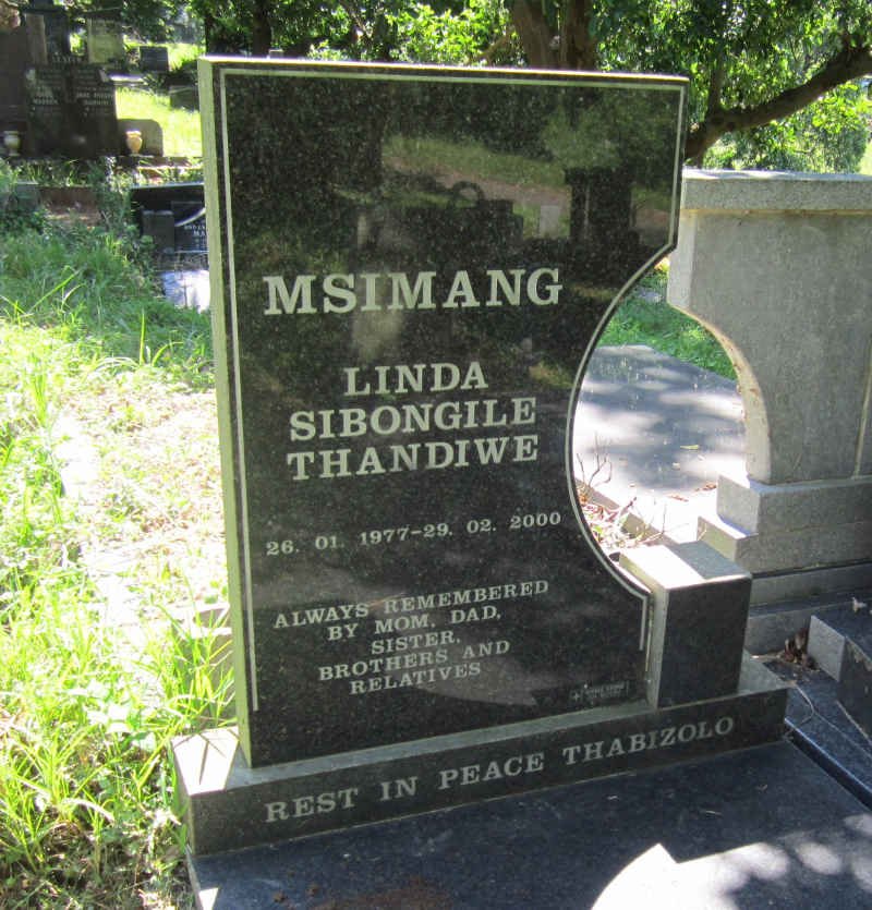 MSIMANG Linda Sibongile Thandiwe 1977-2000