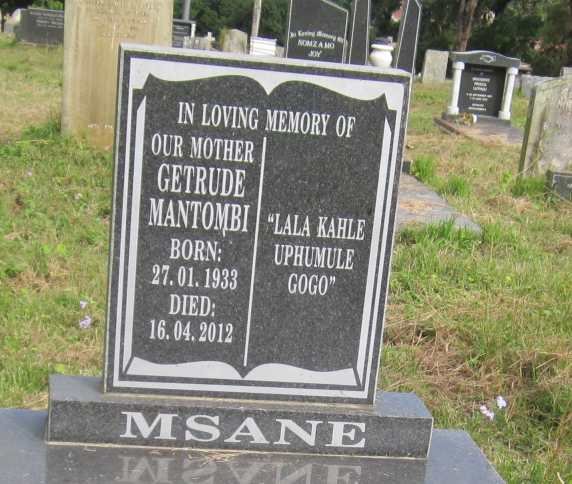 MSANE Gertrude Mantombi 1933-2012