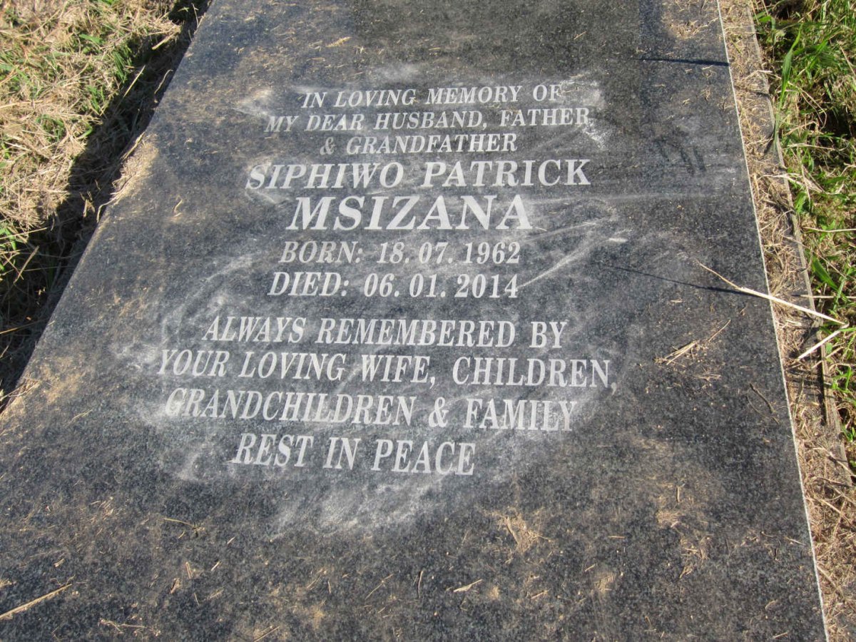 MSIZANA Siphiwo Patrick 1962-2014