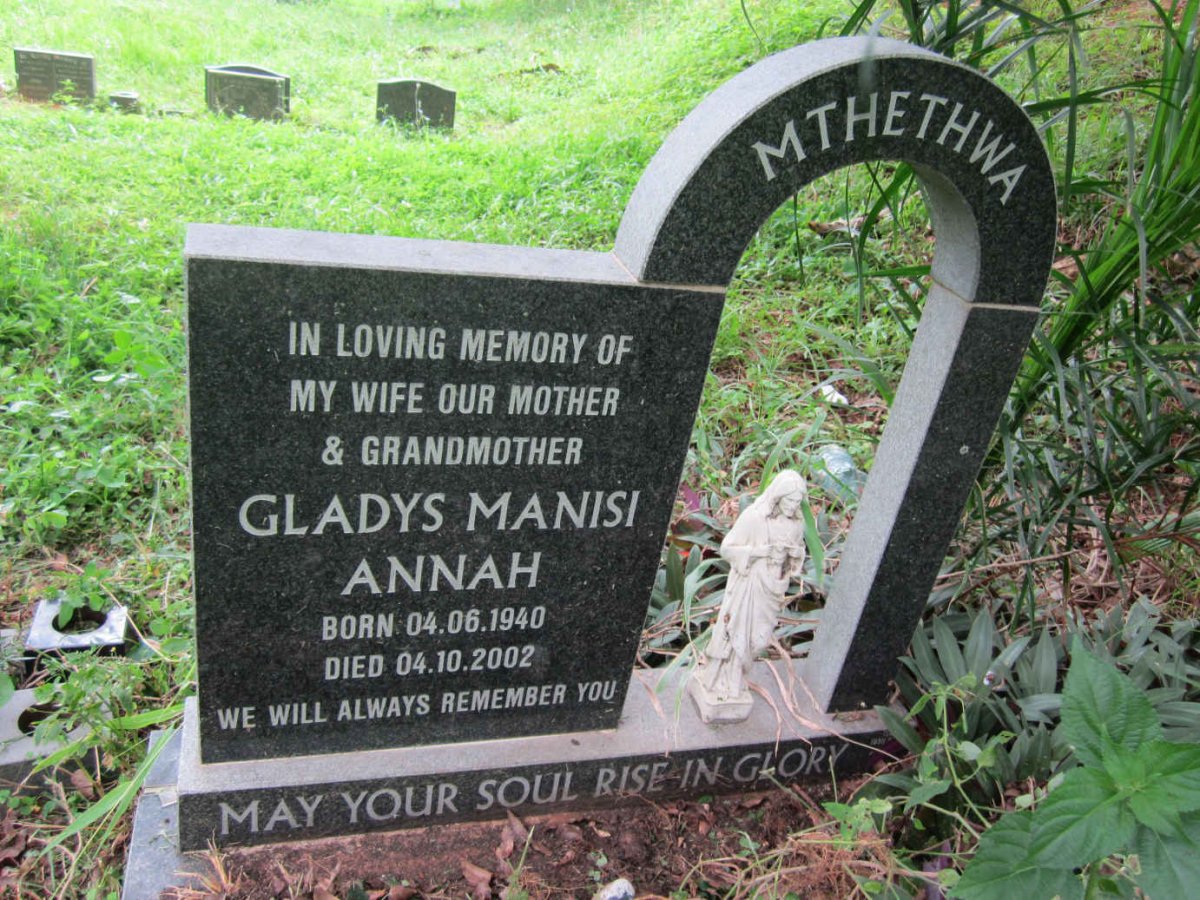 MTHETHWA Gladys Manisi Annah 1940-2002