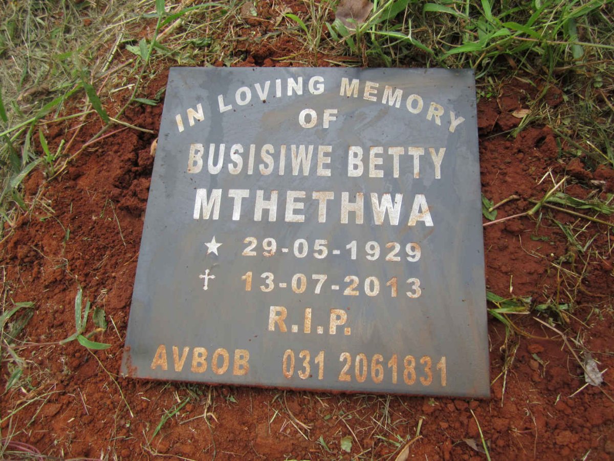 MTHETHWA Busisiwe Betty 1929-2013