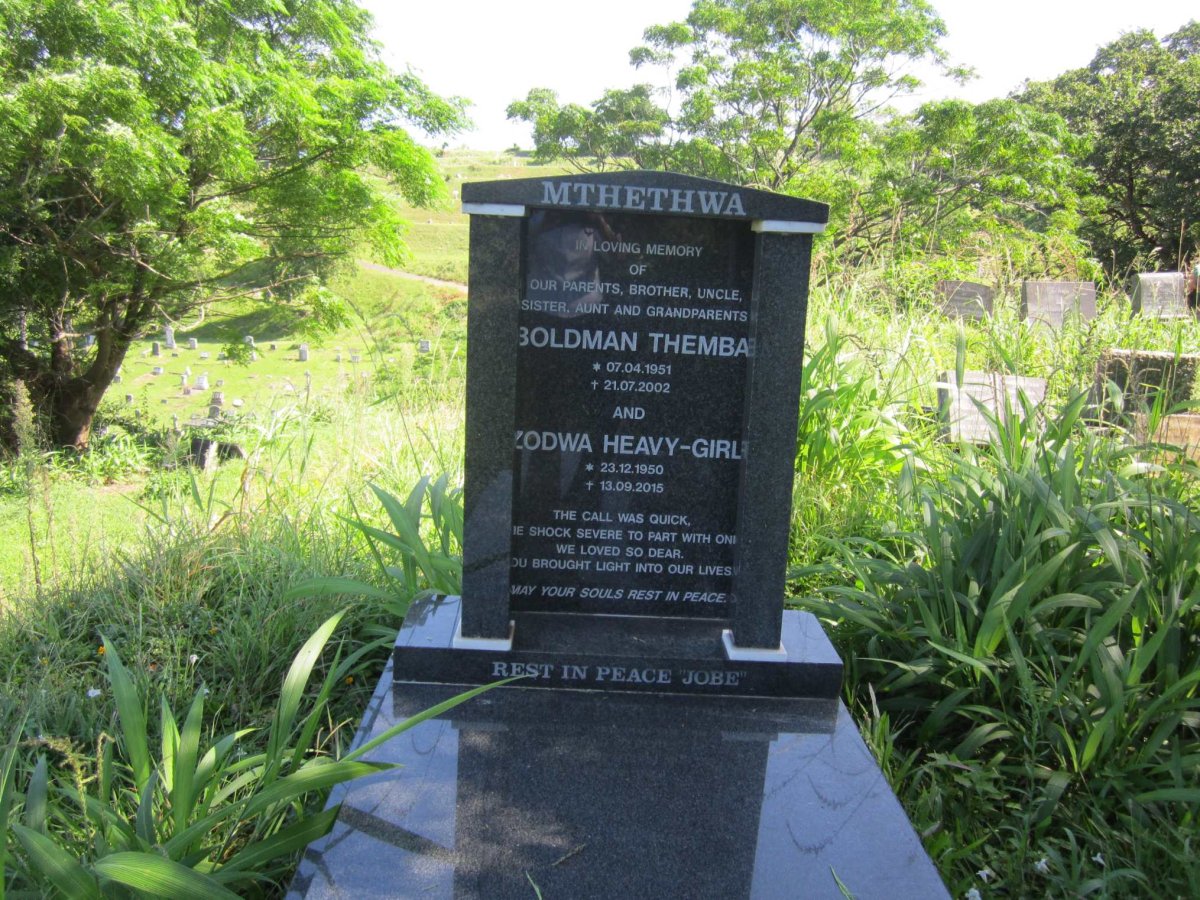 MTHETHWA Boldman Themba 1951-2002 &amp; Zodwa Heavy-Girl 1950-2015
