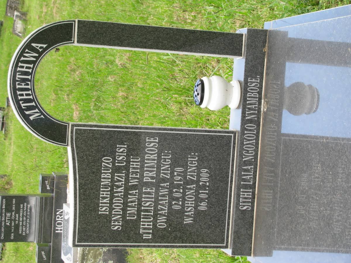 MTHETHWA uThulisile Primrose 1970-2009