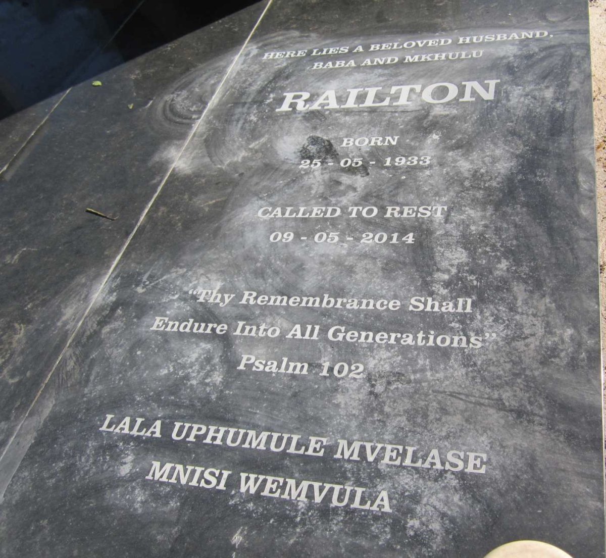 MTHEMBU Patrick Railton 1933-2014
