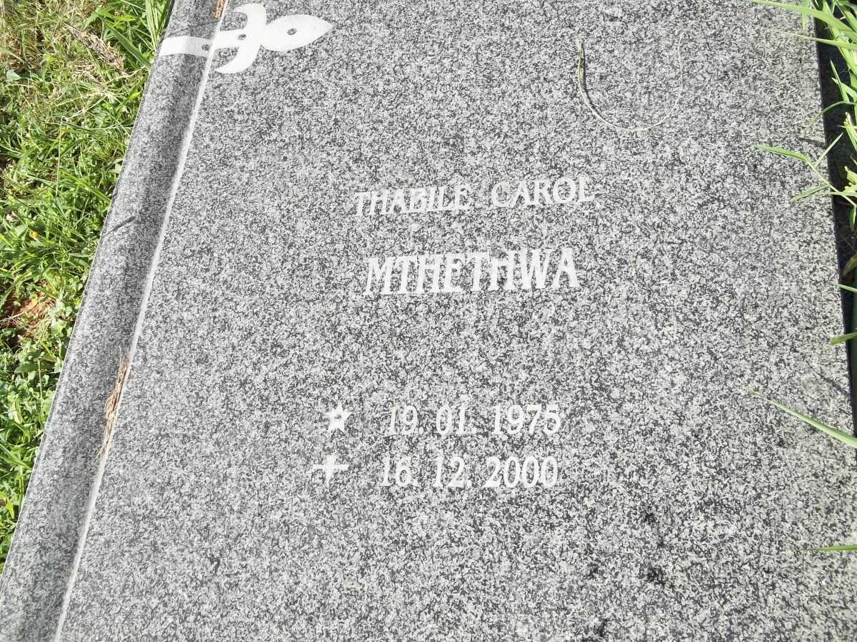 MTHETHWA Thabile Carol 1975-2000