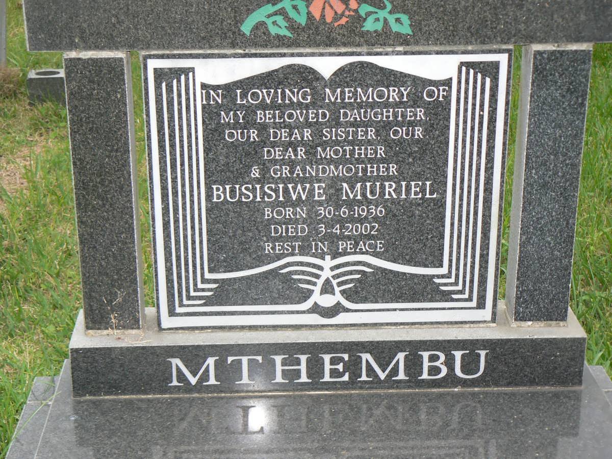 MTHEMBU Busisiwe Muriel 1936-2002 