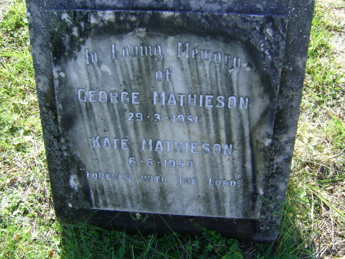 MATHIESON George -1951 &amp; Kate -1959