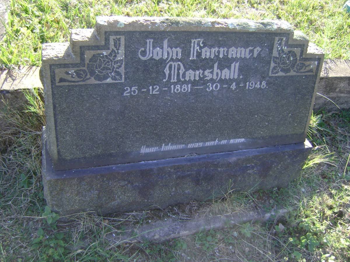 MARSHALL John Farrance 1881-1948