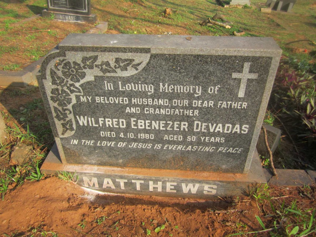 MATTHEWS Wilfred Ebenezer Devadas -1980
