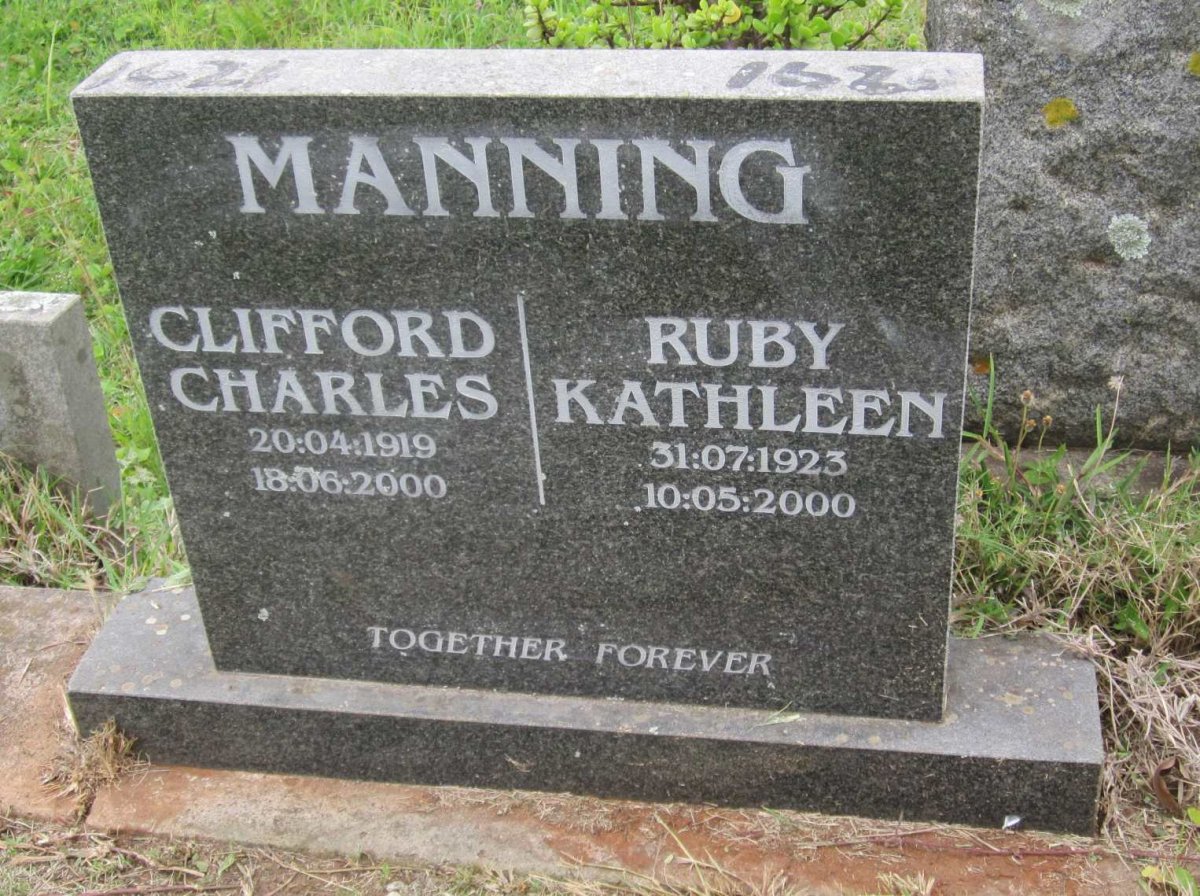 MANNING Clifford Charles 1919-2000 &amp; Ruby Kathleen 1923-2000