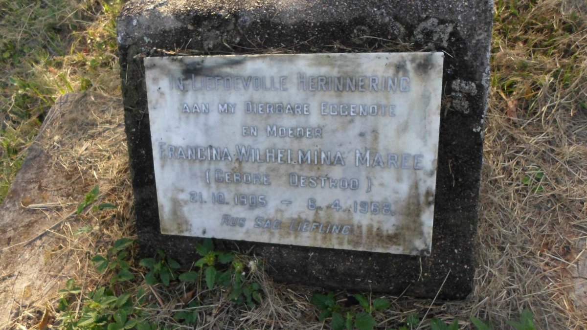 MAREE Francina Wilhelmina nee DESTROO 1905-1968