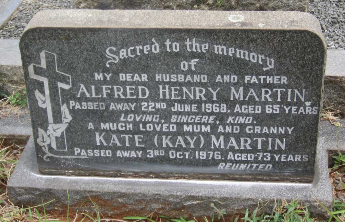 MARTIN Alfred Henry -1968 &amp; Kate -1976
