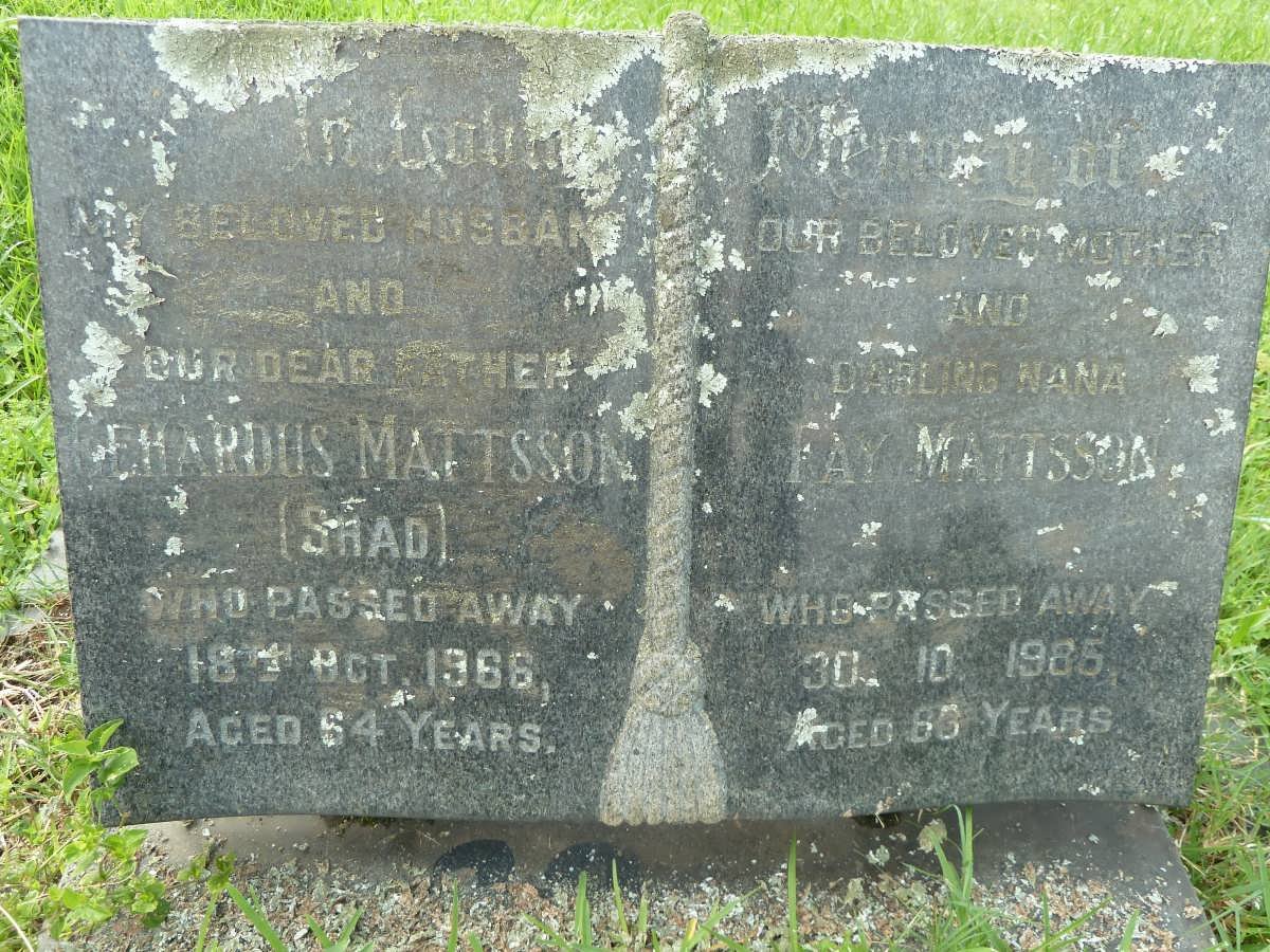 MATTSSON Gerhardus -1966 &amp; Fay -1985