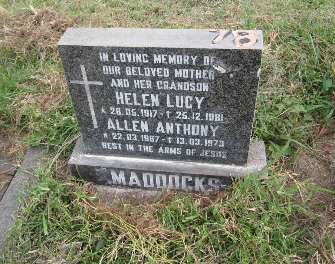 MADDOCKS Helen Lucy 1917-1981 :: MADDOCKS Allen Anthony 1967-1973