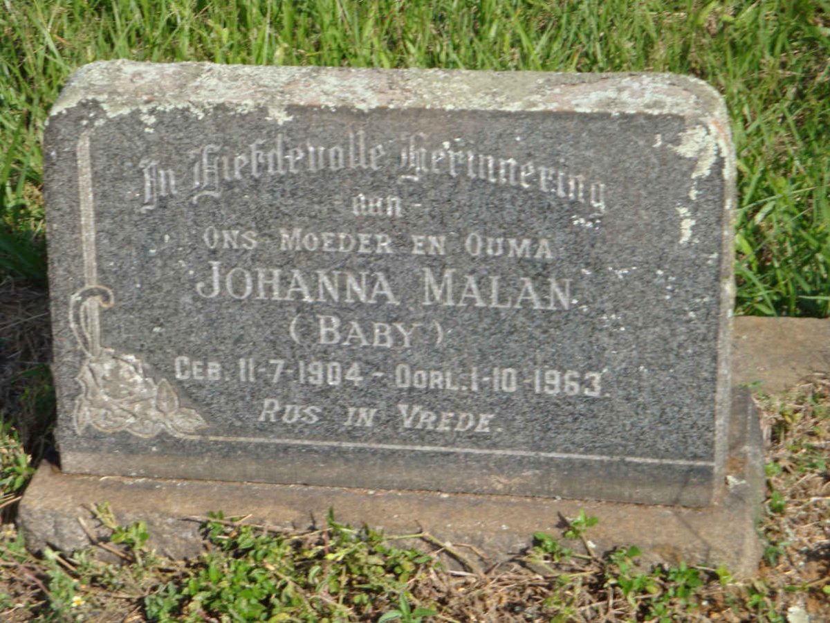 MALAN Johanna 1904-1963