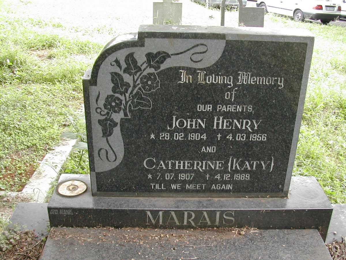 MARAIS John Henry 1904-1956 &amp; Catherine 1907-1989