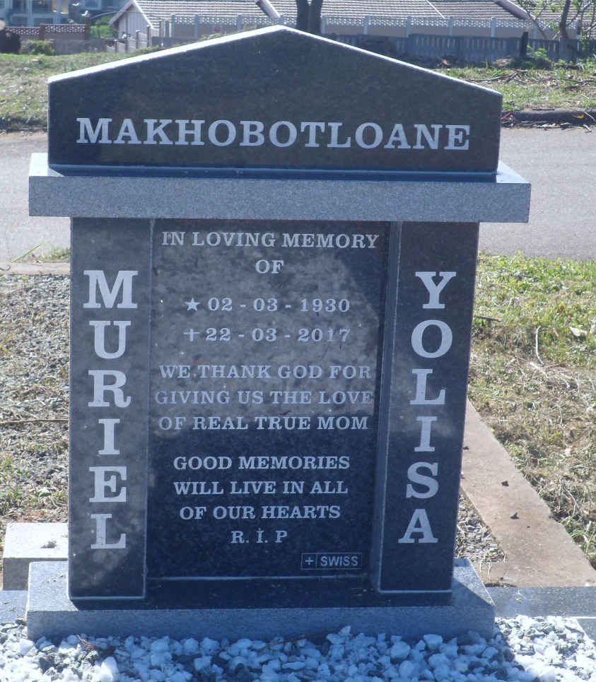 MAKHOBOTLOANE Muriel Yolisa 1930-2017