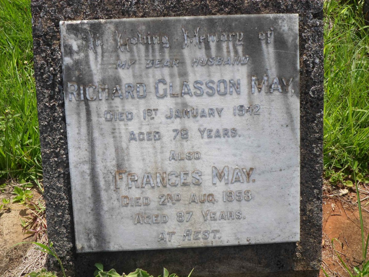 MAY Richard Glasson -1942 &amp; Frances -1953
