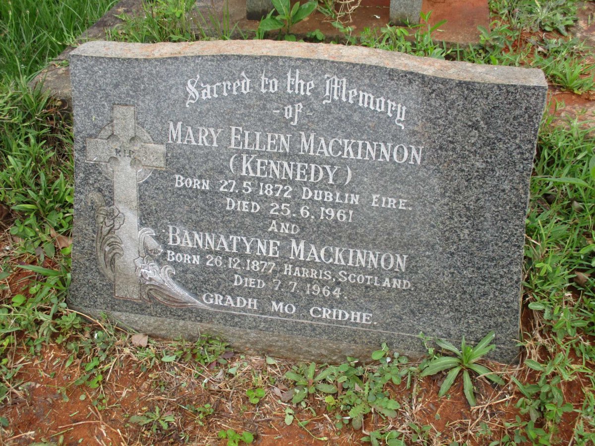 MACKINNON Bannatyne 1877-1964 &amp; Mary Ellen KENNEDY 1872-1961