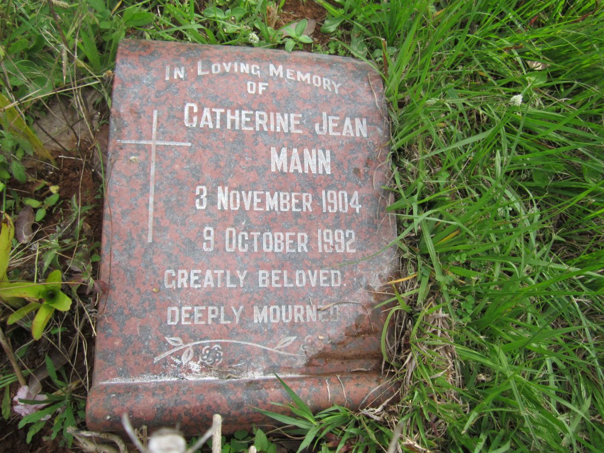 MANN Catherine Jean 1904-1992