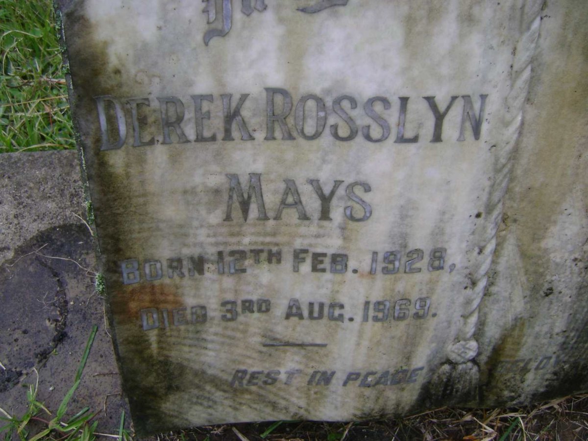 MAYS Derek Rosslyn 1928-1969