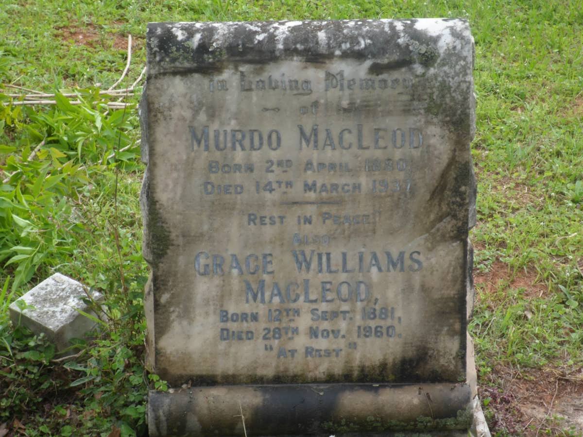 MACLEOD Murdo 1880-1937 &amp; Grace Williams 1881-1960
