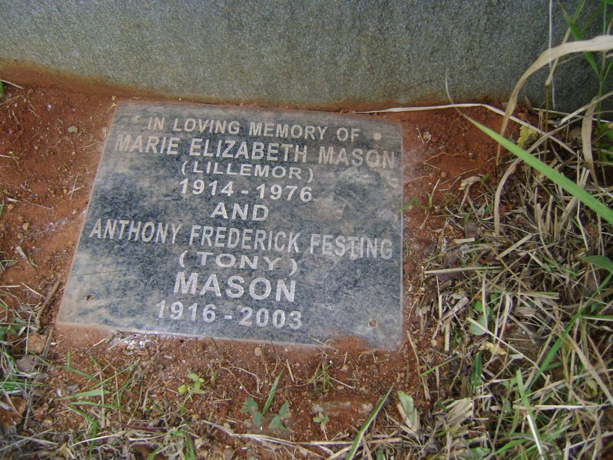 MASON Anthony Frederick Festing 1916-2003 &amp; Marie Elizabeth 1914-1976