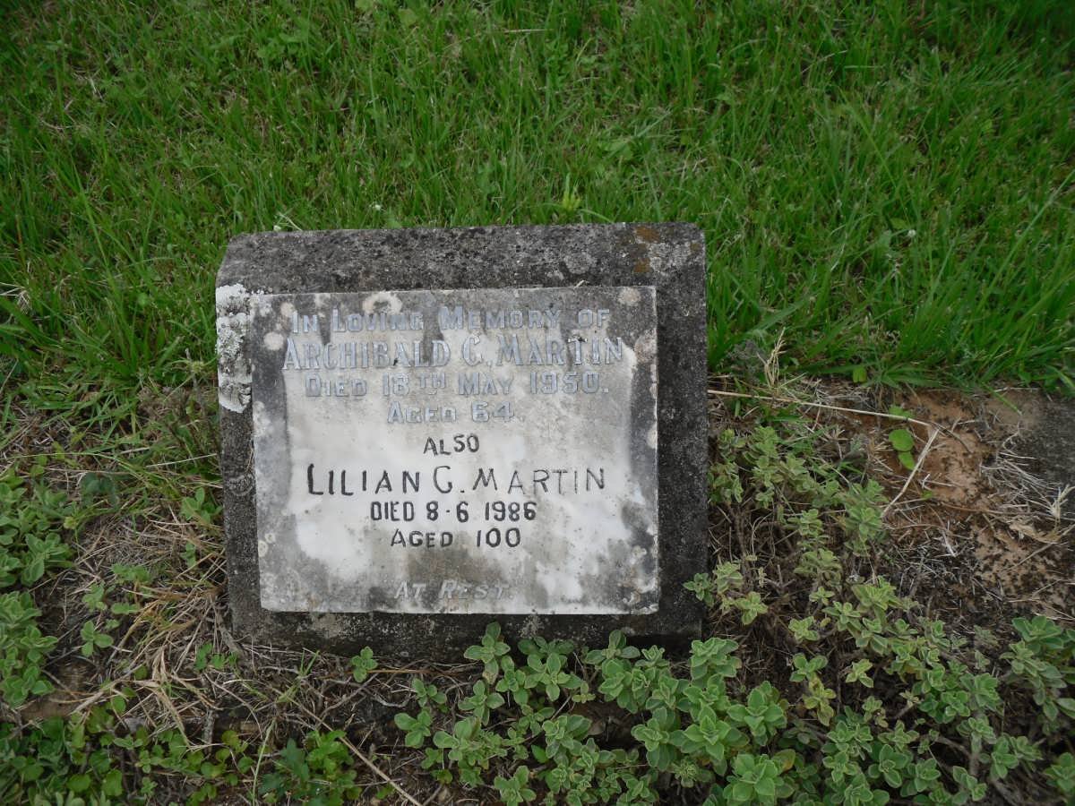 MARTIN Archibald G. -1950 &amp; Lilian G. -1986