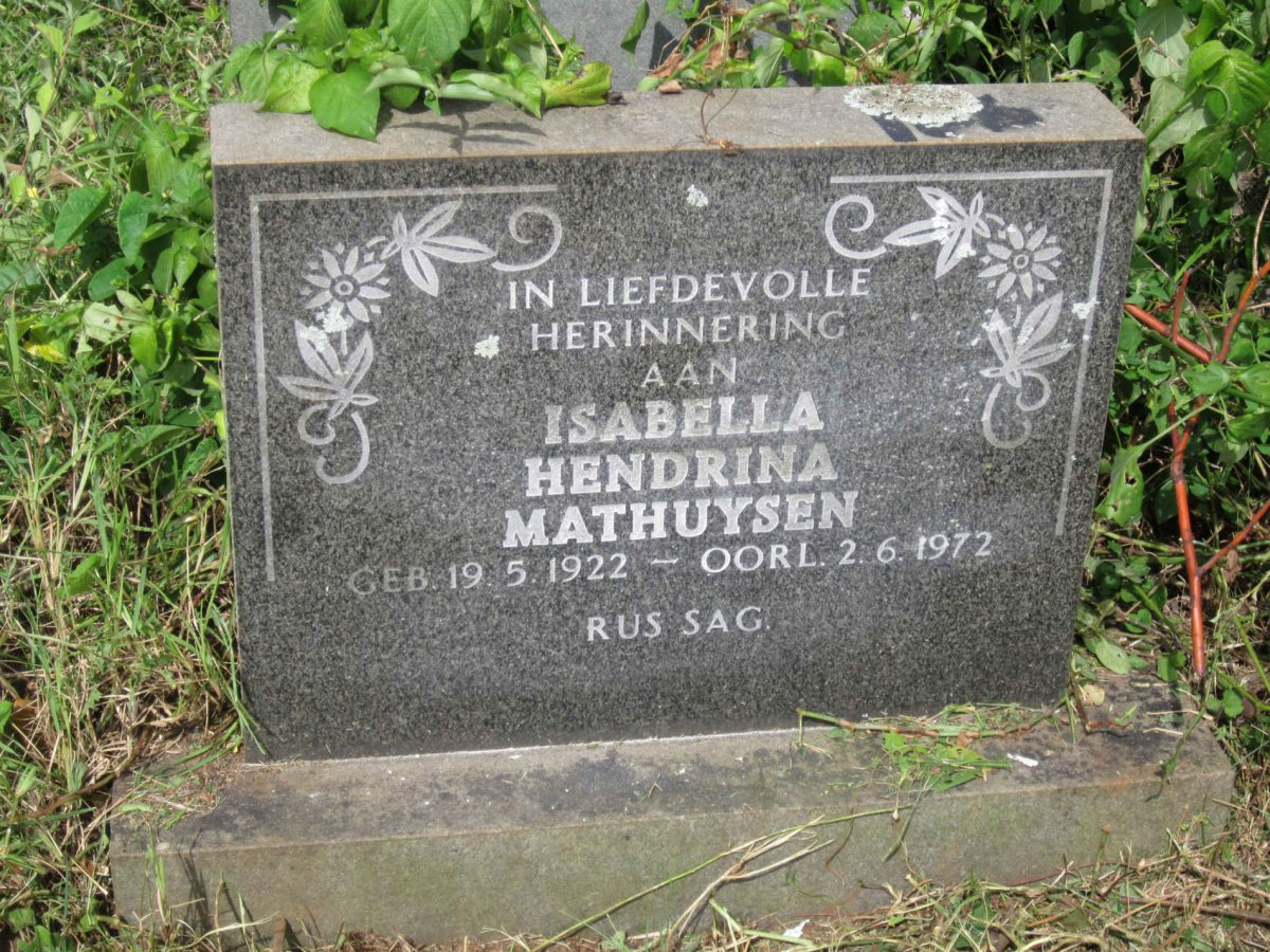 MATHUYSEN Isabella Hendrina 1922-1972