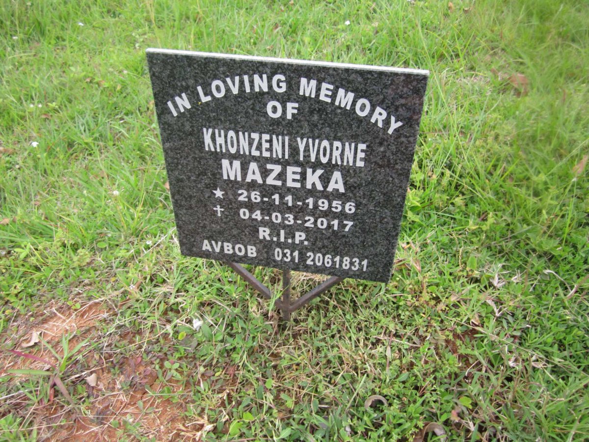 MAZEKA Khonzeni Yvorne 1956-2017
