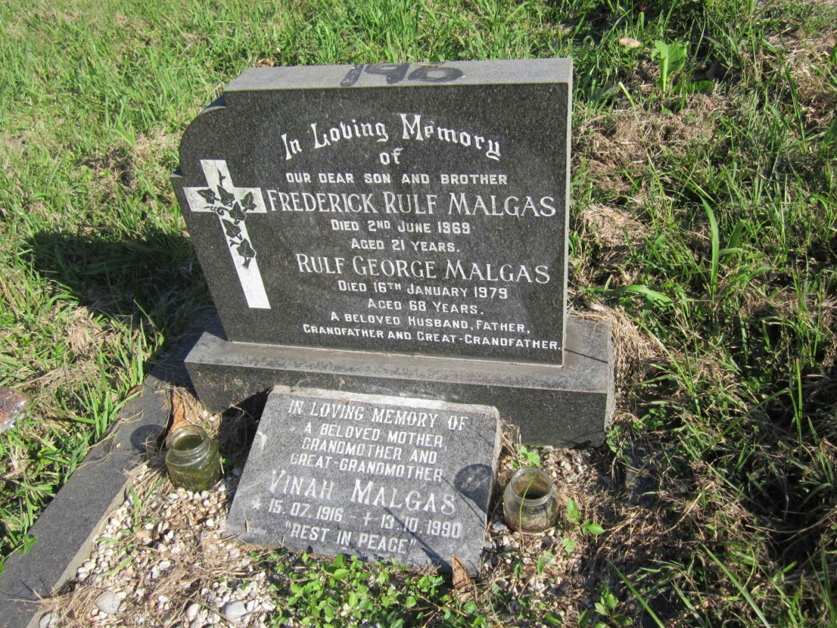 MALGAS Rulf George -1979 &amp; Vinah 1916-1990 :: MALGAS Frederick Rulf -1969