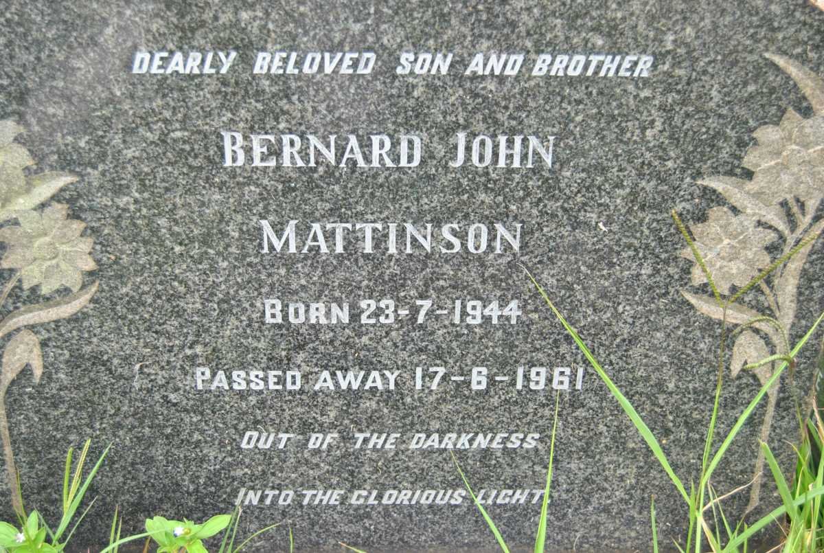 MATTINSON Bernard John 1944-1961 