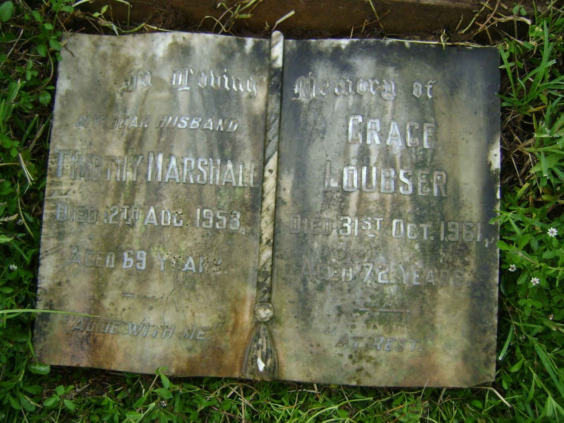 MARSHALL Timothy -1953 &amp; Grace LOUBSER -1961