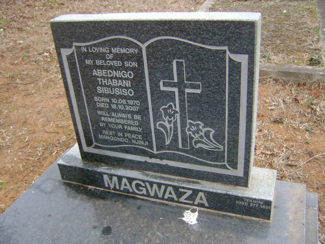 MAGWAZA Abednigo Thabani Sibusiso 1970-2007