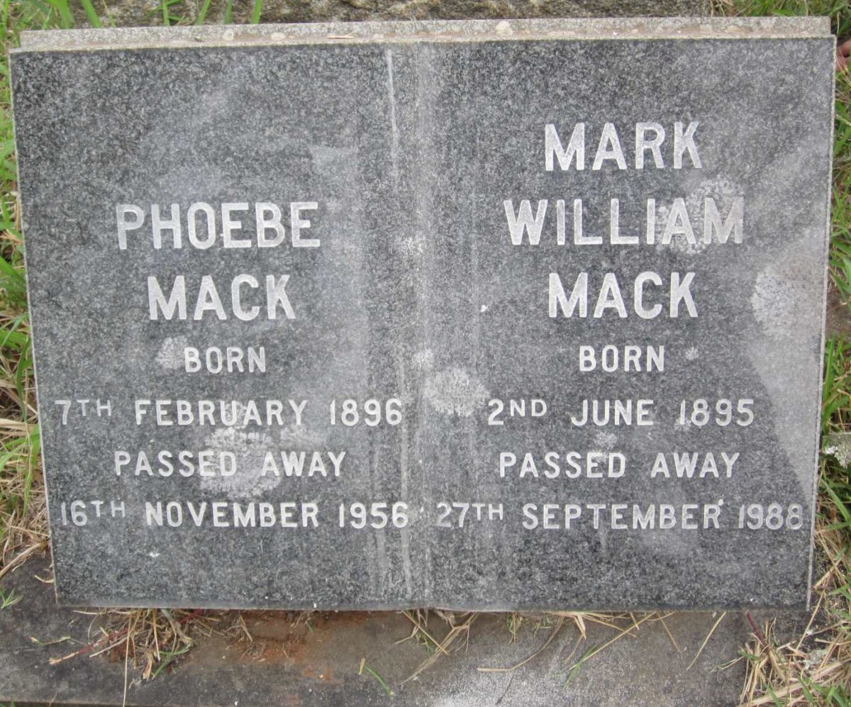 MACK Mark William 1895-1988 &amp; Phoebe 1896-1956
