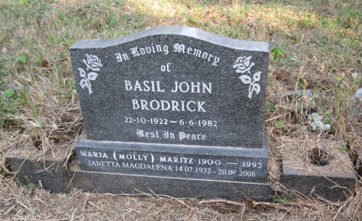 MARITZ Maria 1900-1995 :: BRODRICK Basil John 1922-1982 :: BRODRICK Janetta Magdalena 1932-2008