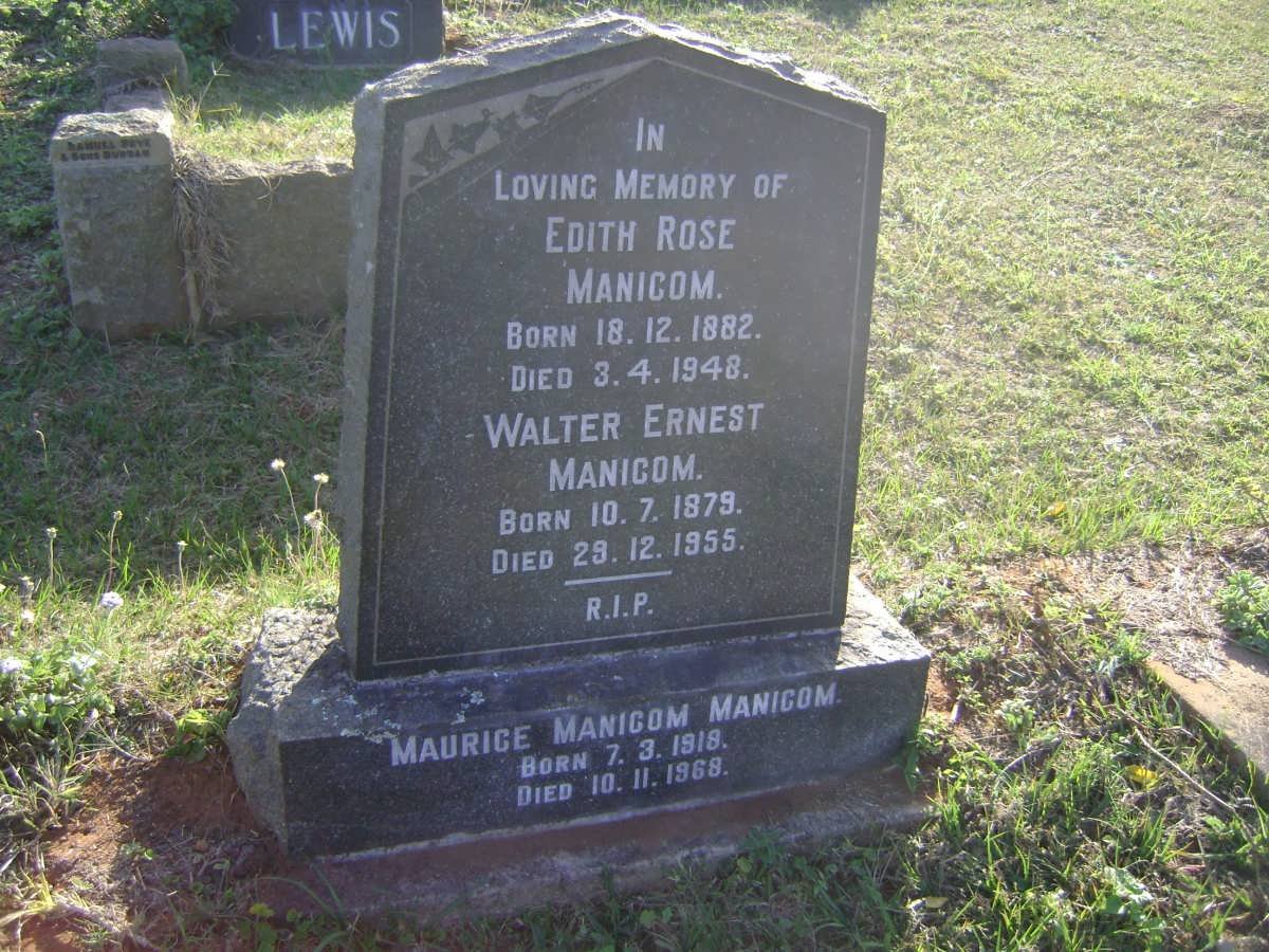 MANICOM Walter Ernest 1879-1955 &amp; Edith Rose 1882-1948 :: MANICOM Maurice 1918-1968